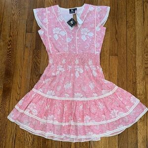 NWT Tuckernuck Madison Mathew's Jane mini dress pink floral cotton made in india